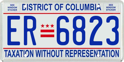 DC license plate ER6823