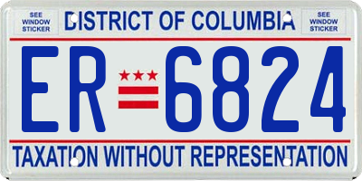 DC license plate ER6824