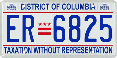DC license plate ER6825