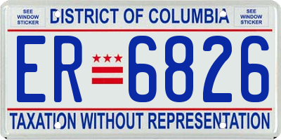 DC license plate ER6826