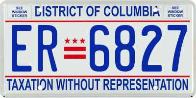 DC license plate ER6827