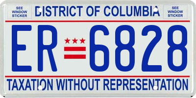 DC license plate ER6828