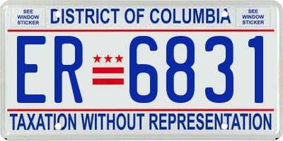 DC license plate ER6831