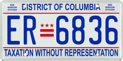 DC license plate ER6836