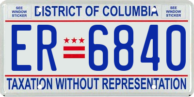 DC license plate ER6840