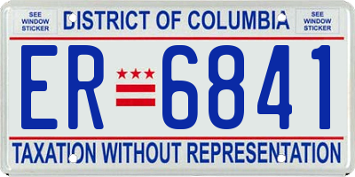 DC license plate ER6841