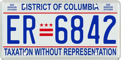 DC license plate ER6842