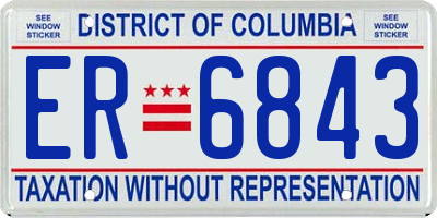 DC license plate ER6843