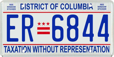 DC license plate ER6844