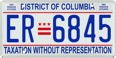 DC license plate ER6845