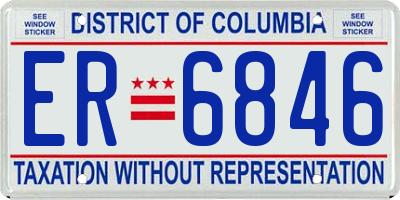 DC license plate ER6846
