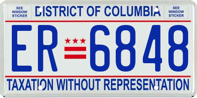 DC license plate ER6848