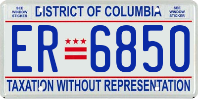 DC license plate ER6850