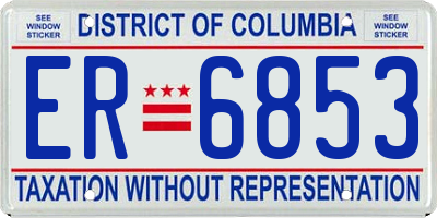 DC license plate ER6853