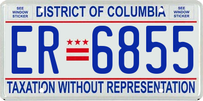 DC license plate ER6855