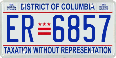 DC license plate ER6857