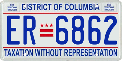 DC license plate ER6862
