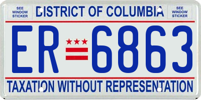 DC license plate ER6863
