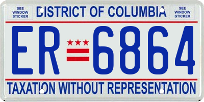 DC license plate ER6864