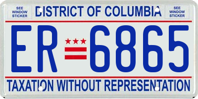 DC license plate ER6865