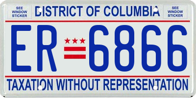DC license plate ER6866