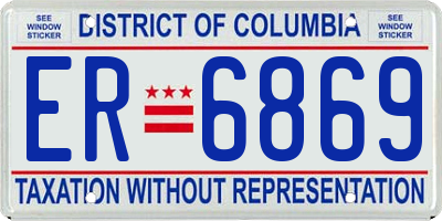 DC license plate ER6869