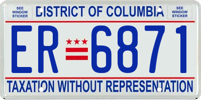 DC license plate ER6871