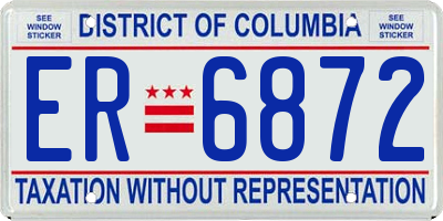 DC license plate ER6872