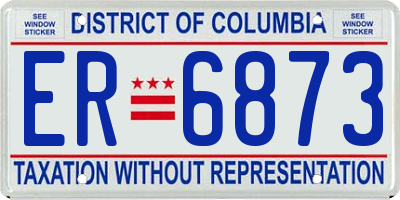 DC license plate ER6873