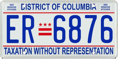 DC license plate ER6876