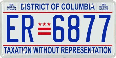 DC license plate ER6877