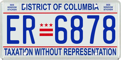 DC license plate ER6878
