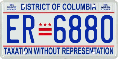 DC license plate ER6880