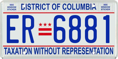 DC license plate ER6881