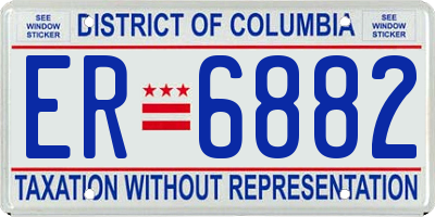 DC license plate ER6882