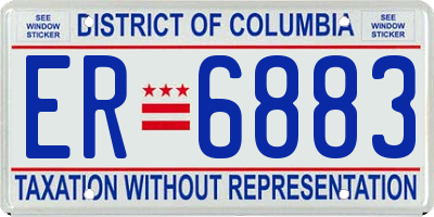 DC license plate ER6883