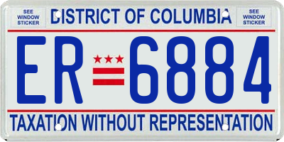 DC license plate ER6884
