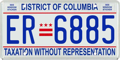 DC license plate ER6885