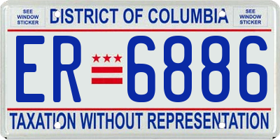 DC license plate ER6886