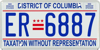 DC license plate ER6887