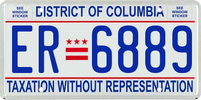 DC license plate ER6889