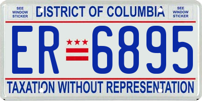 DC license plate ER6895