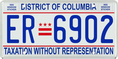 DC license plate ER6902