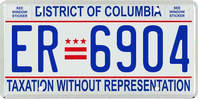 DC license plate ER6904