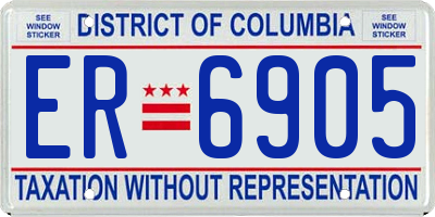 DC license plate ER6905