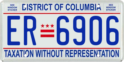 DC license plate ER6906