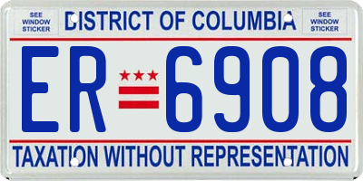 DC license plate ER6908