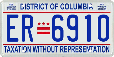 DC license plate ER6910