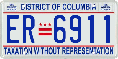 DC license plate ER6911