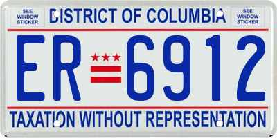 DC license plate ER6912